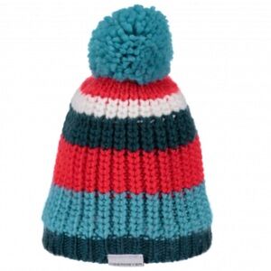 Obermeyer Colorful Striped Fleece Lined Pom-Pom Winter Hat Outdoor Skiing